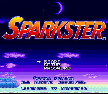 Sparkster (Europe) screen shot title